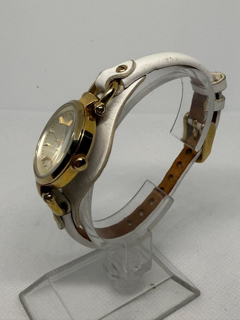 Fossil Georgia Women Gold-Tone Stainless Steel Watch White Leather Strap ES3266 - Picture 3 of 11
